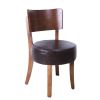 iW-108 padded round seat rubber wood dining chair