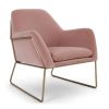 ILS-601 Velvet Upholstered Easy Chair In Stainless Steel Frame