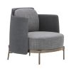 ILS-624 Houndstooth Upholstered Stainless Steel Sofa Chair