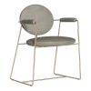 IS-528 Round Back Stainless Steel Dining Chair With Arm
