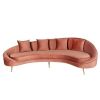 IB-1221 Arc-shape Velvet Upholstered Sofa With Pillows