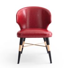 IM-256 Upholstered Metal Dining Chair With Gold Hardware