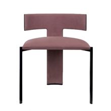 HD-1644 T Back Leather Upholstered Metal Dinign Chair