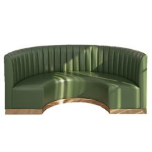 IB-1112 Leather Upholstrered Circle Booth Seating In Stainless Steel Base