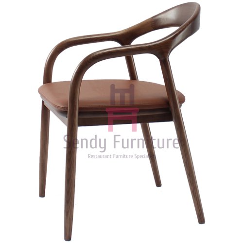 IW-196 Ash Wood Dining Chair With Armrests