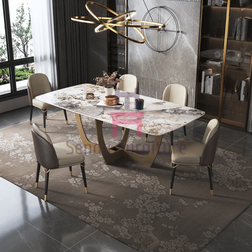 IW-190 Upholstered Dining Chair With Gold Details