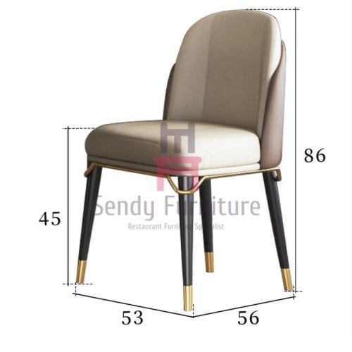 IW-190 Upholstered Dining Chair With Gold Details