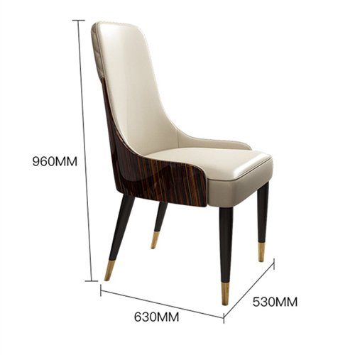 HD-1608 Dining Chair With High Back Glossy Ebony Veneer
