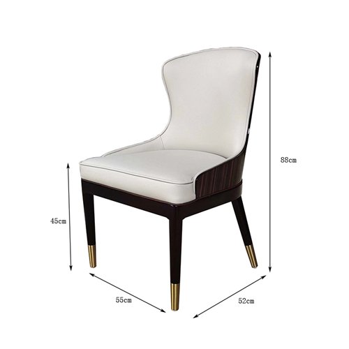 HD-1604 Leather Upholstered Dining Chair With Veneer Back