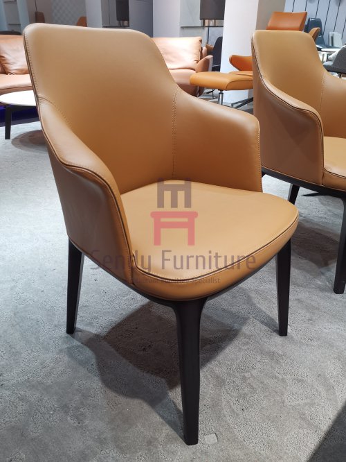 HD-1615 Leather Upholstered Dining Chair With Arm