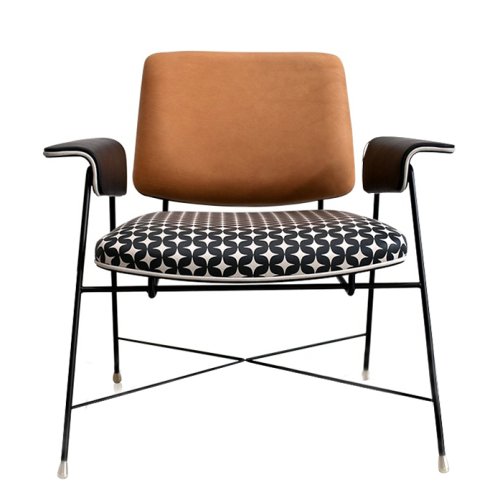 HD-1602 Houndstooth Metal Dining Chair With Armrests