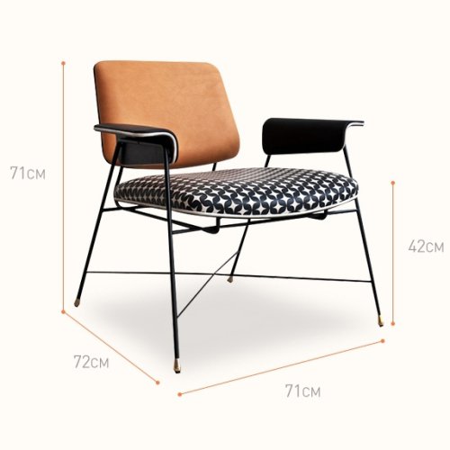 HD-1602 Houndstooth Metal Dining Chair With Armrests