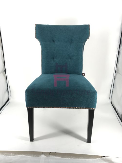 HD-1624 Fabric Upholstered Armless Chair With Copper Pins