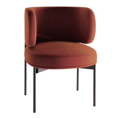 IM-273 Velvet Upholstered Metal Dining Chair