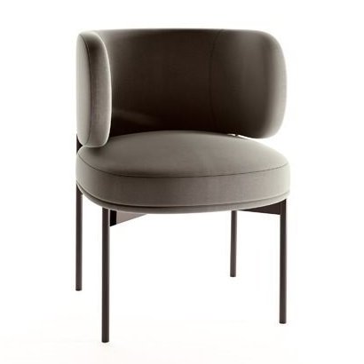 IM-273 Velvet Upholstered Metal Dining Chair