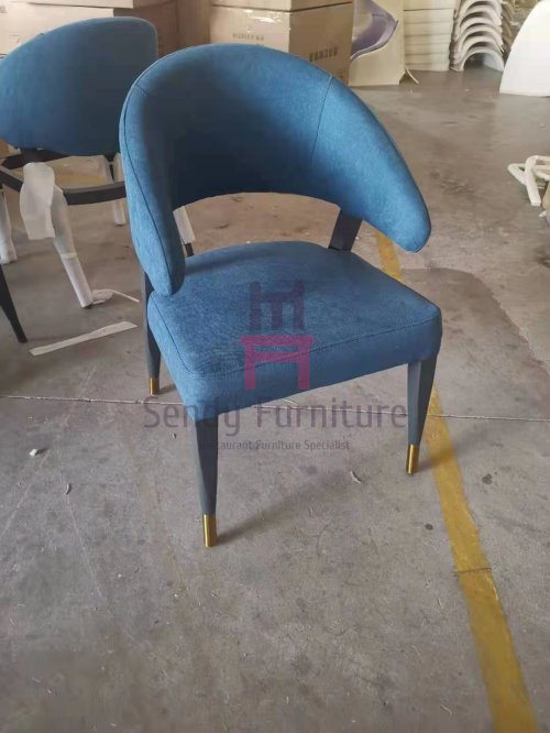 IW-129 Open Back Fabric Upholstered Wood Dining Chair