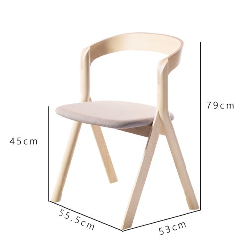 IW-118 Ash Wood Simple Chair With Padded Seat