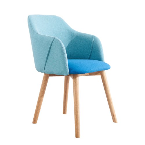 iW-139 fabric upholstered wood dining chair with arm