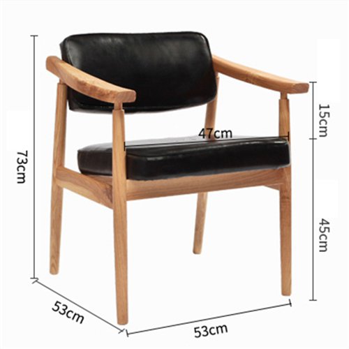 IW-141 Leather Padded Wood Arm Chair For Relax