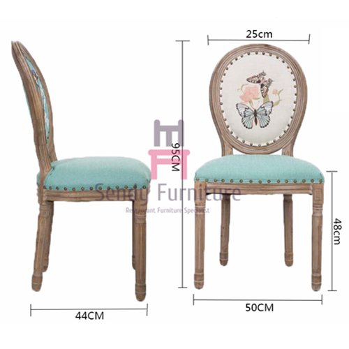 IW-123 Round Back Classcial Birch Wood Dining Chair