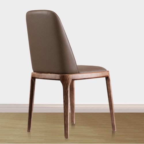 IW-109 Leather Upholstered Armless Wood Dining Chair 