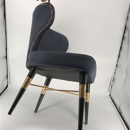 IM-256 Upholstered Metal Dining Chair With Gold Hardware