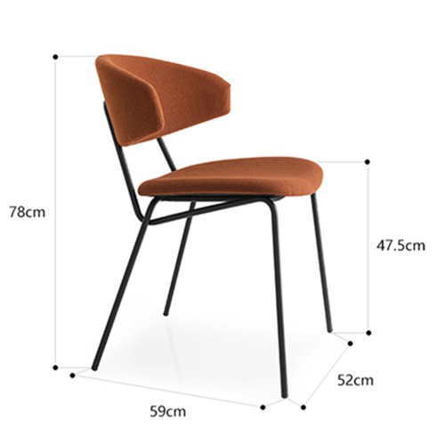 IM-242 Armless Metal Dining Chair With Open Back