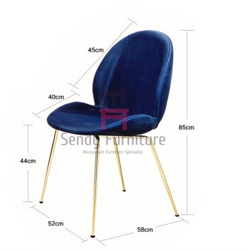 IM-241 Velvet Upholstered Stainless Steel Dining Chair