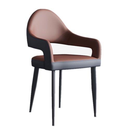 IM-220 Leather Upholstered Carbon Steel Legs Dining Chair