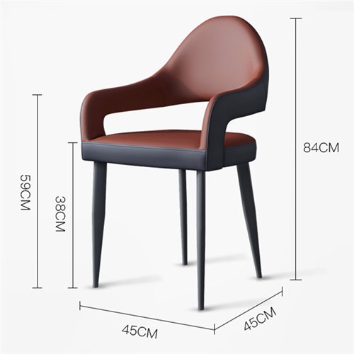IM-220 Leather Upholstered Carbon Steel Legs Dining Chair