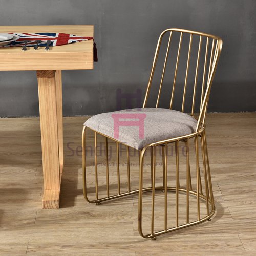 IS-507 Wires Back & Frame Stainless Steel Armless Dining Chair