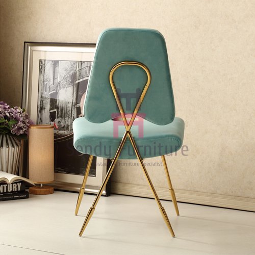 IS-505 Arrow Feet Stainless Steel Upholstered Dining Chair