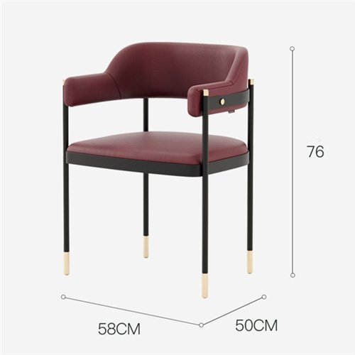 IM-271 Open Back With Hardware Details Metal Frame Dining Chair 