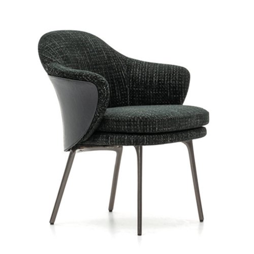 IM-263 Dual Layers Upholstered Arm Chair In Metal Frame