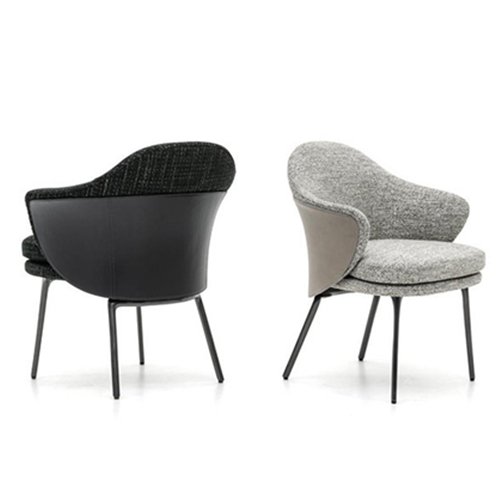 IM-263 Dual Layers Upholstered Arm Chair In Metal Frame