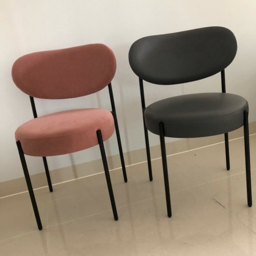IM-261 Metal Frame Velvet Upholstered Tiny Chair Without Arm