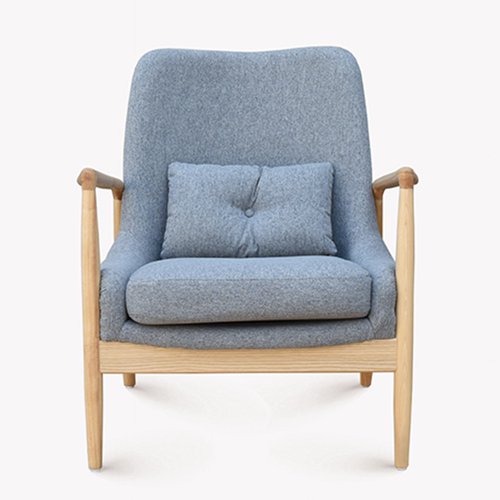 ILS-614 Ash Wood Sofa Chair With Fabric Upholstered 