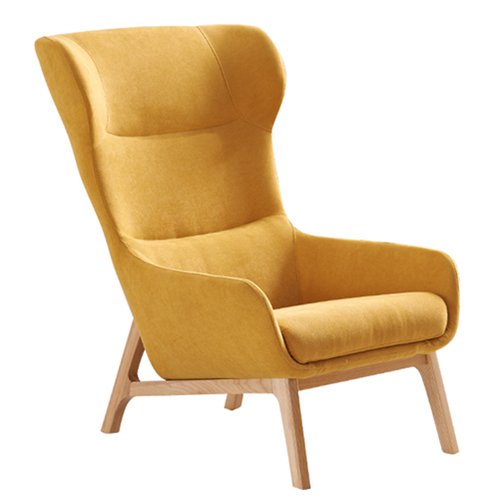 ILS-606 High Back Wing Chair With Wood Frame