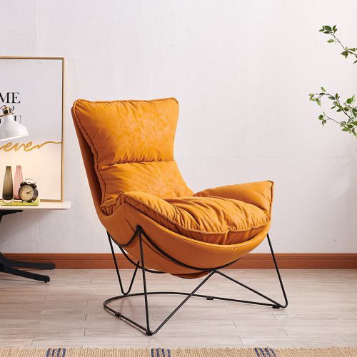 ILS-641 Plump Feather Cushion Leisure Chair With Metal Frame
