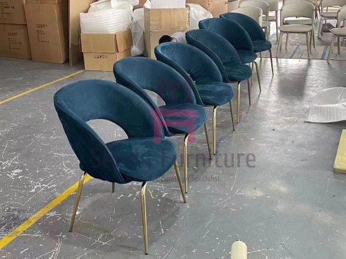 IS-536 Hollowed-out Shell Shape Upholstered Dining Chair