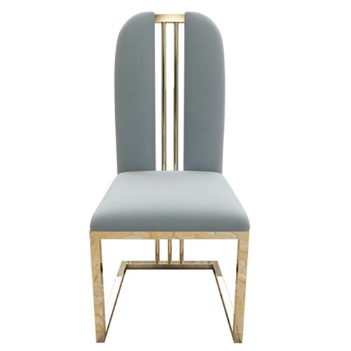 IS-517 High Back Stainless Steel Dining Chair With Vertical Lines 
