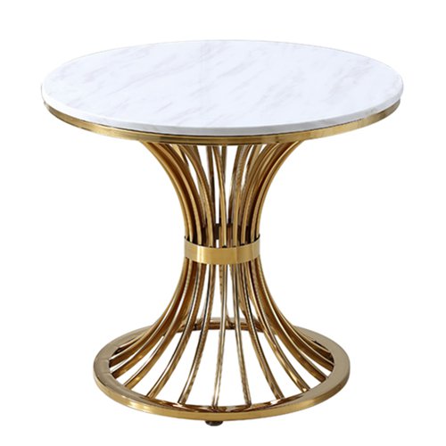 IST-1011 Marble Dining Table With Wires Stainless Steel Base