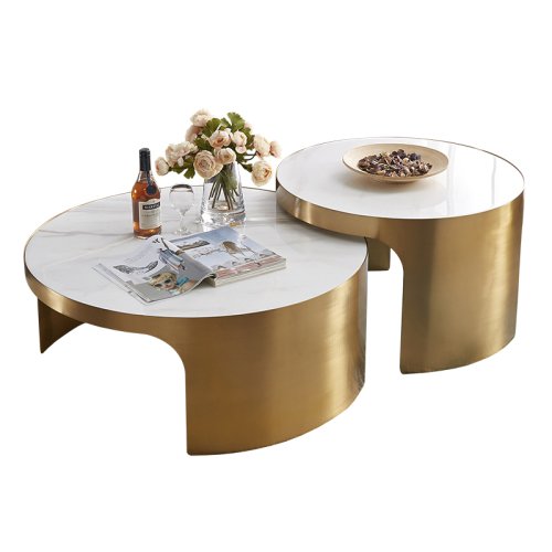 IST-1026 Hollowed Out Stainless Steel Coffee Table