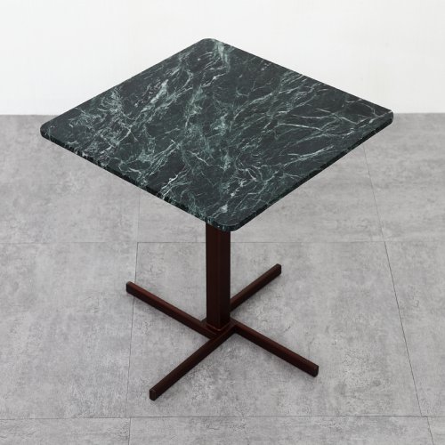 IST-1025 Green Marble Coffee Table With Crossed Metal Base