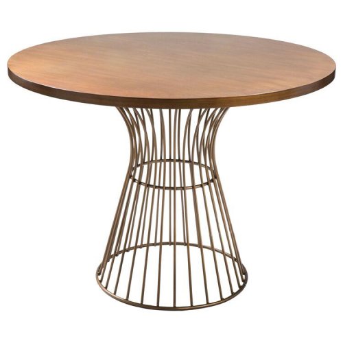 IDT-713 Round Shape Ash Wood Table Top With Wires Table Base