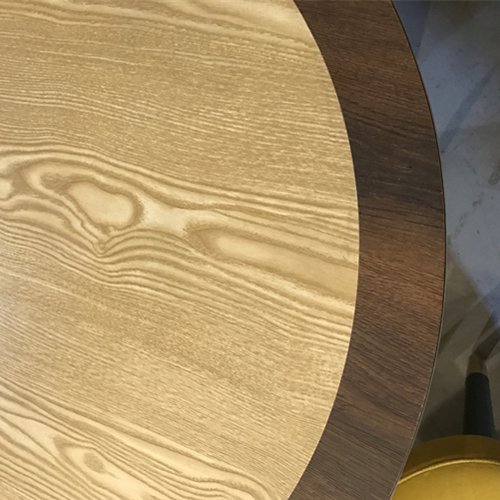 IDT-732 Clindrical Solid Wood Base With Plywood Veneer Table Top