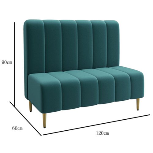 IB-1103 Velvet Upholstered Booth Seating With Gold Feet 