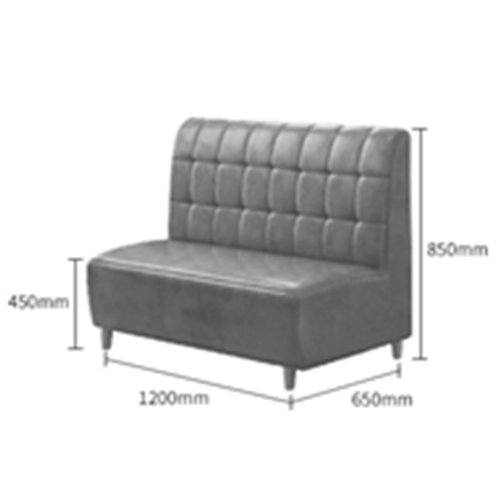 IB-1105 Leather Upholstered Latticed Back Restaurant Booth Seating