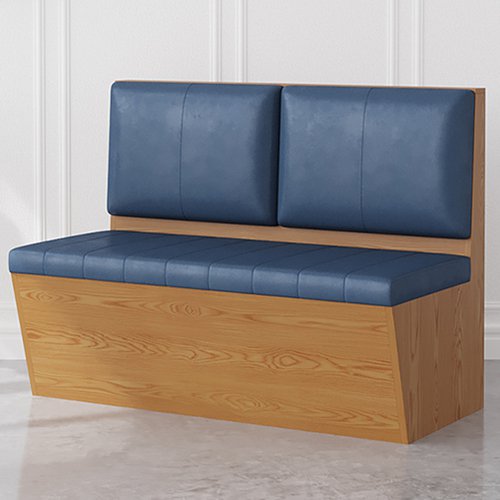 IB-1115 Orange Leather Upholstereed Plywood Booth Seating 