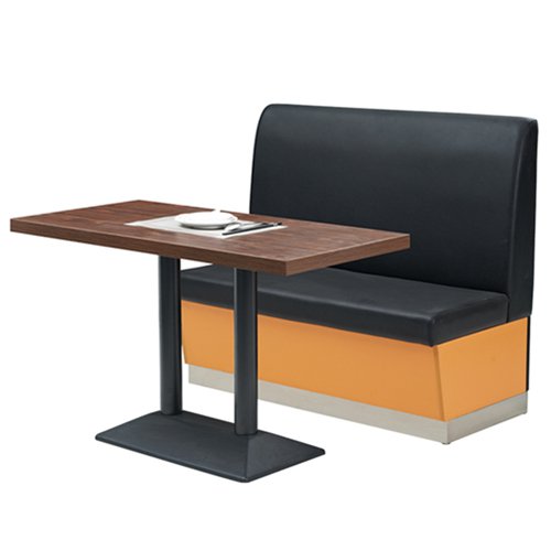 IB-1116 White Plywood Booth Seating With Impneding Back 